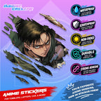 Attack on Titan Anime Inspired Scratch Sticker Waterproof Vinyl for Helmet Motorcycle, Car & Tumbler
