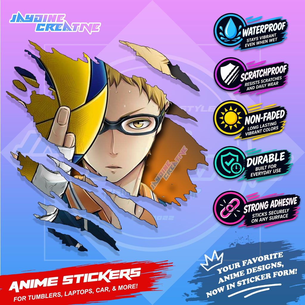 Haikyu Anime Inspired Scratch Sticker Waterproof Vinyl for Helmet, Motorcycle, Car, Laptop & Tumbler