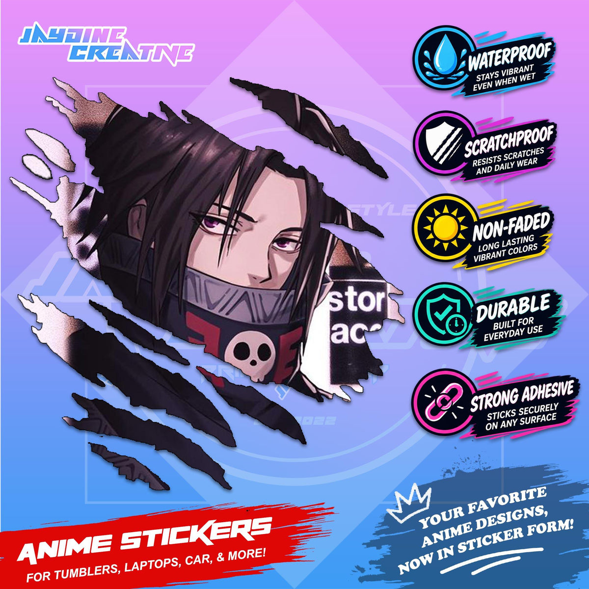 Hunter x Hunter Inspired Scratch Sticker | Waterproof Vinyl for Helmet, Motorcycle, Car & Tumbler