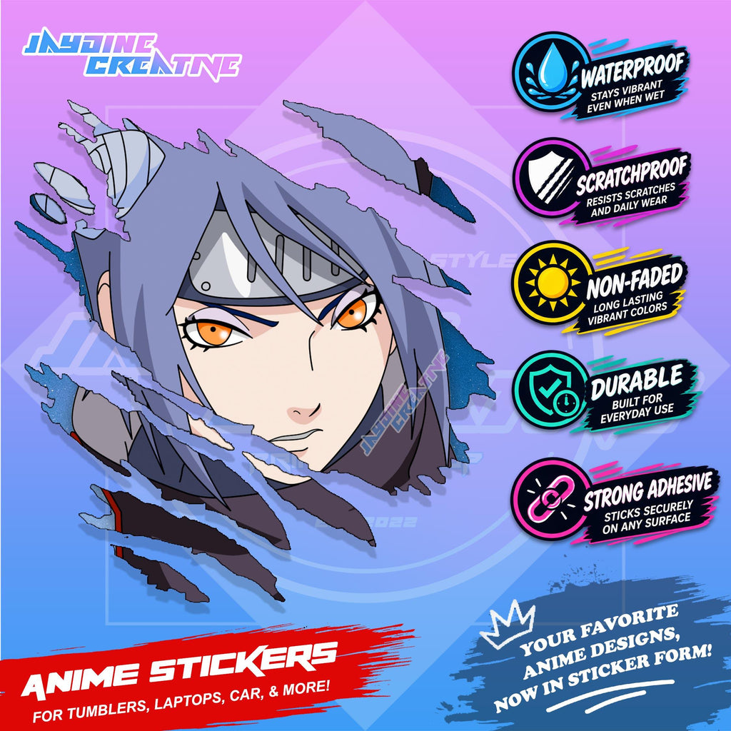 Akatsuki Anime Inspired Scratch Sticker | Waterproof Vinyl for Helmet, Motorcycle, Car & Tumbler