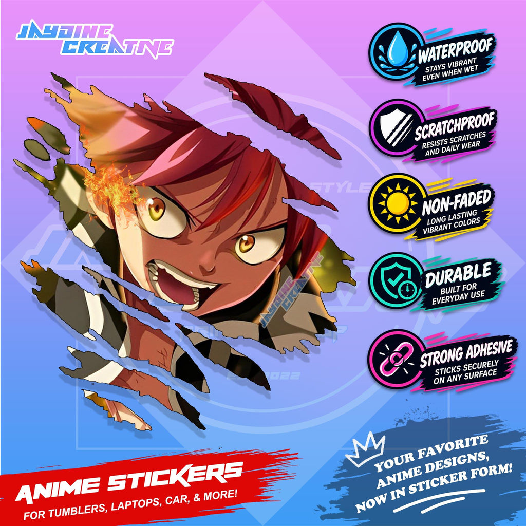 Fairy Tail Anime Inspired Scratch Sticker | Waterproof Vinyl for Helmet, Motorcycle Laptop & Tumbler