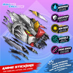Gundam Inspired Scratch Sticker | Waterproof Vinyl for Helmet, Motorcycle, Car, Laptop & Tumbler