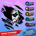 Joker Inspired Scratch Sticker Waterproof Vinyl for Helmet Motorcycle, Car & Tumbler