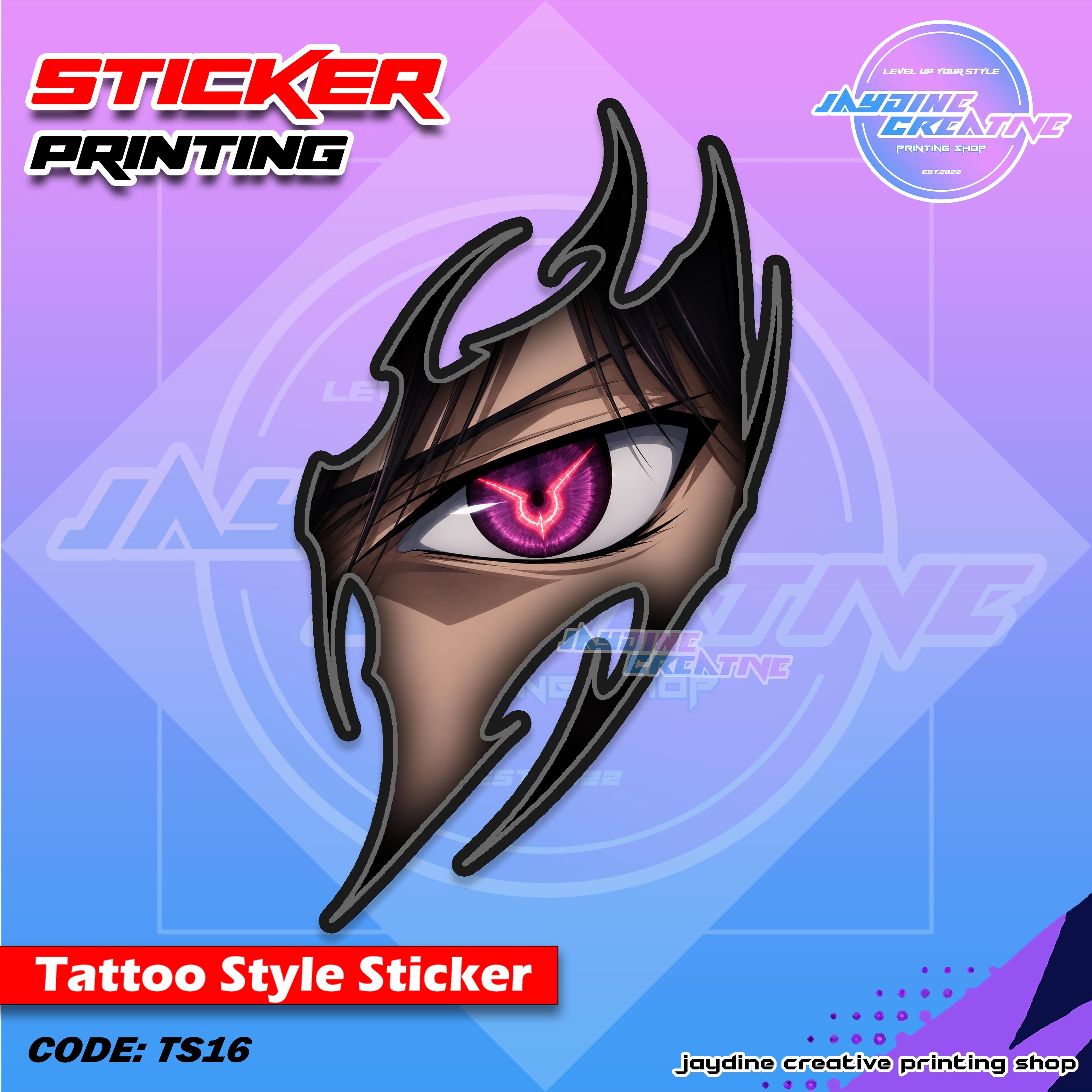 All Anime Inspired Tattoo Style Sticker