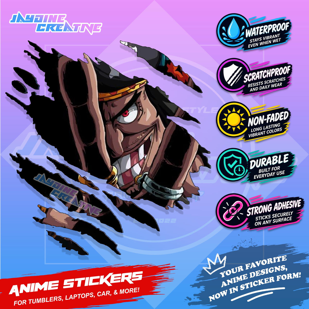 One Piece God Valley Scratch Sticker Waterproof Vinyl for Helmet, Motorcycle, Car, Laptop & Tumbler