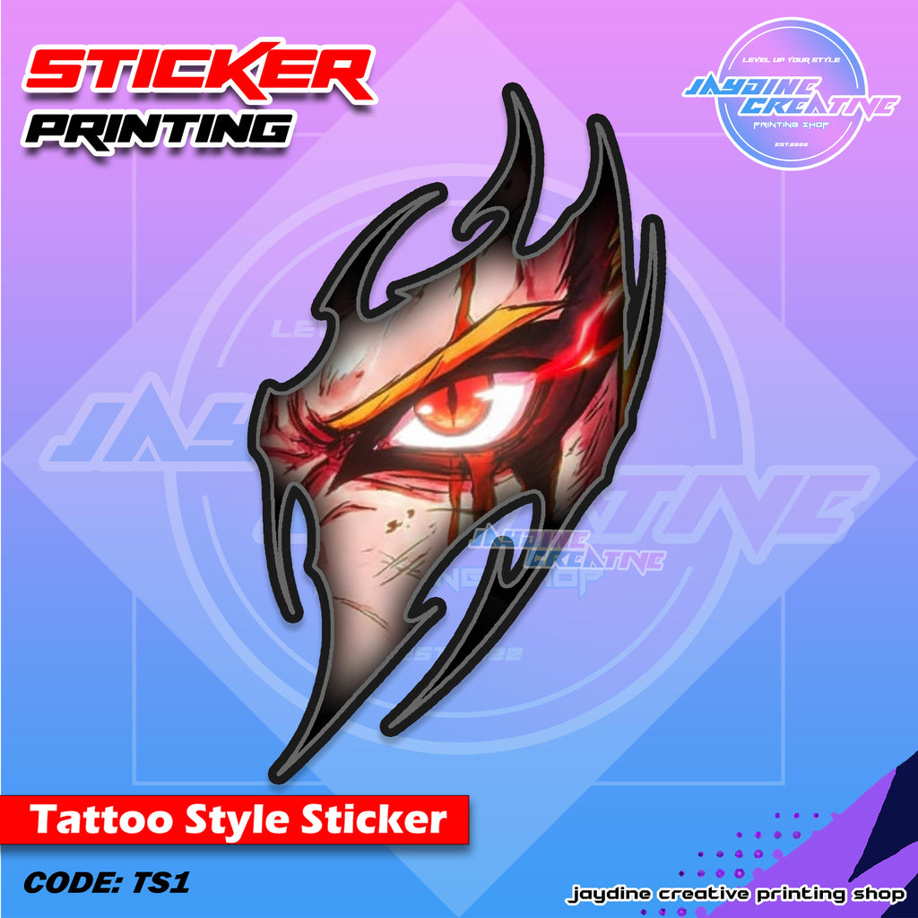 All Anime Inspired Tattoo Style Sticker