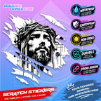 Bible Verse God Jesus Christ Scratch Sticker Waterproof Vinyl for Helmet, Motorcycle, Car & Tumbler