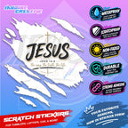 Bible Verse God Jesus Christ Scratch Sticker Waterproof Vinyl for Helmet, Motorcycle, Car & Tumbler