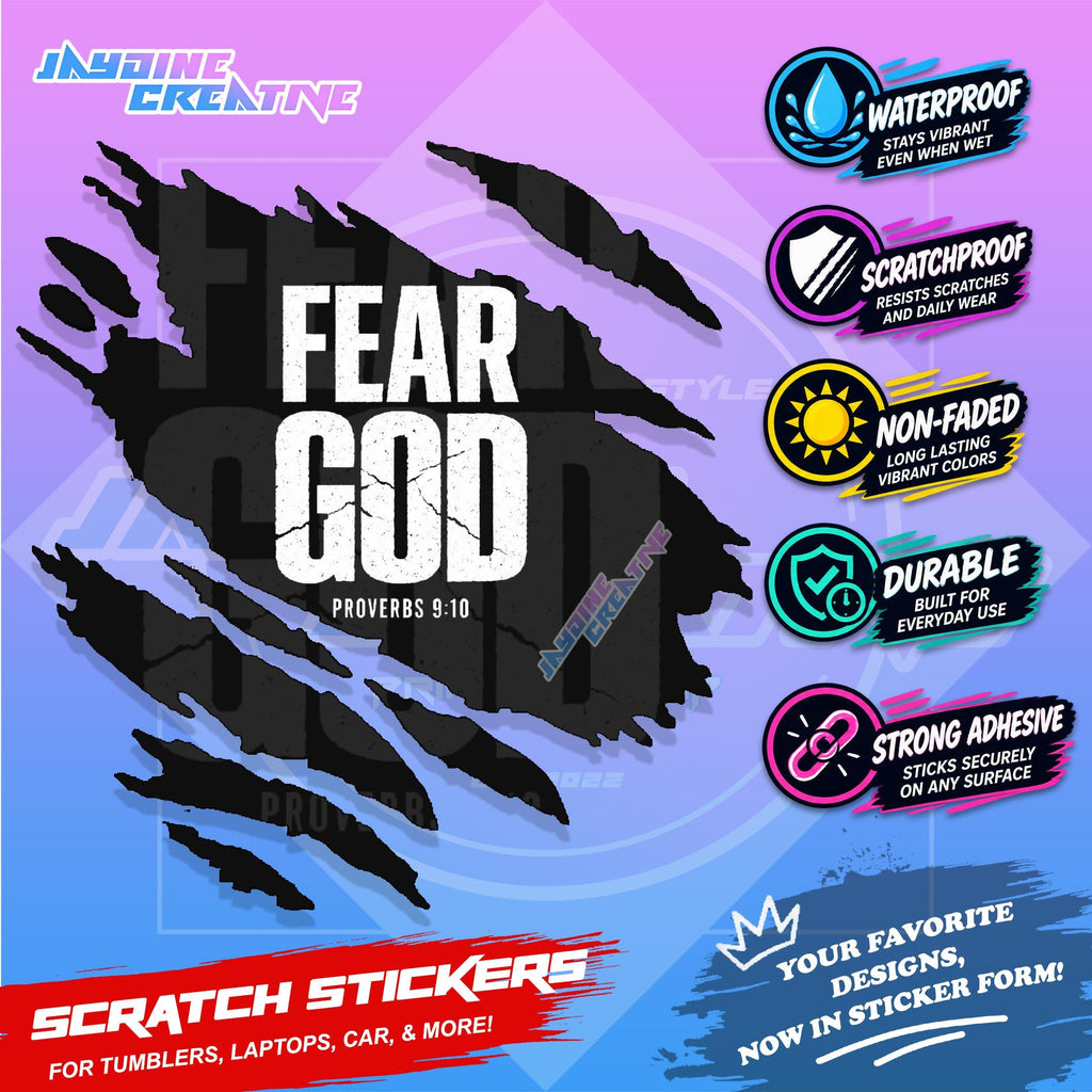 Bible Verse God Jesus Christ Scratch Sticker Waterproof Vinyl for Helmet, Motorcycle, Car & Tumbler