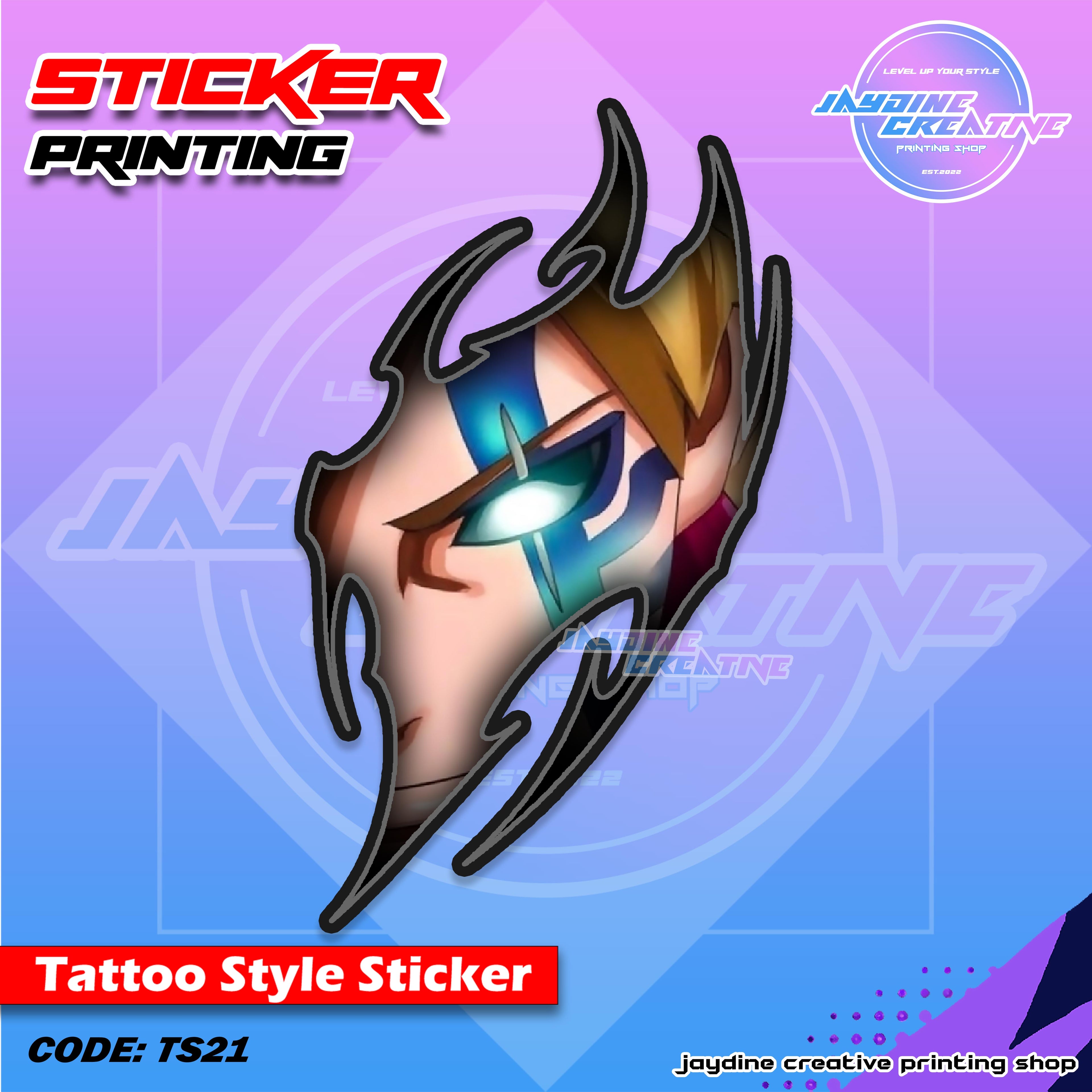 All Anime Inspired Tattoo Style Sticker