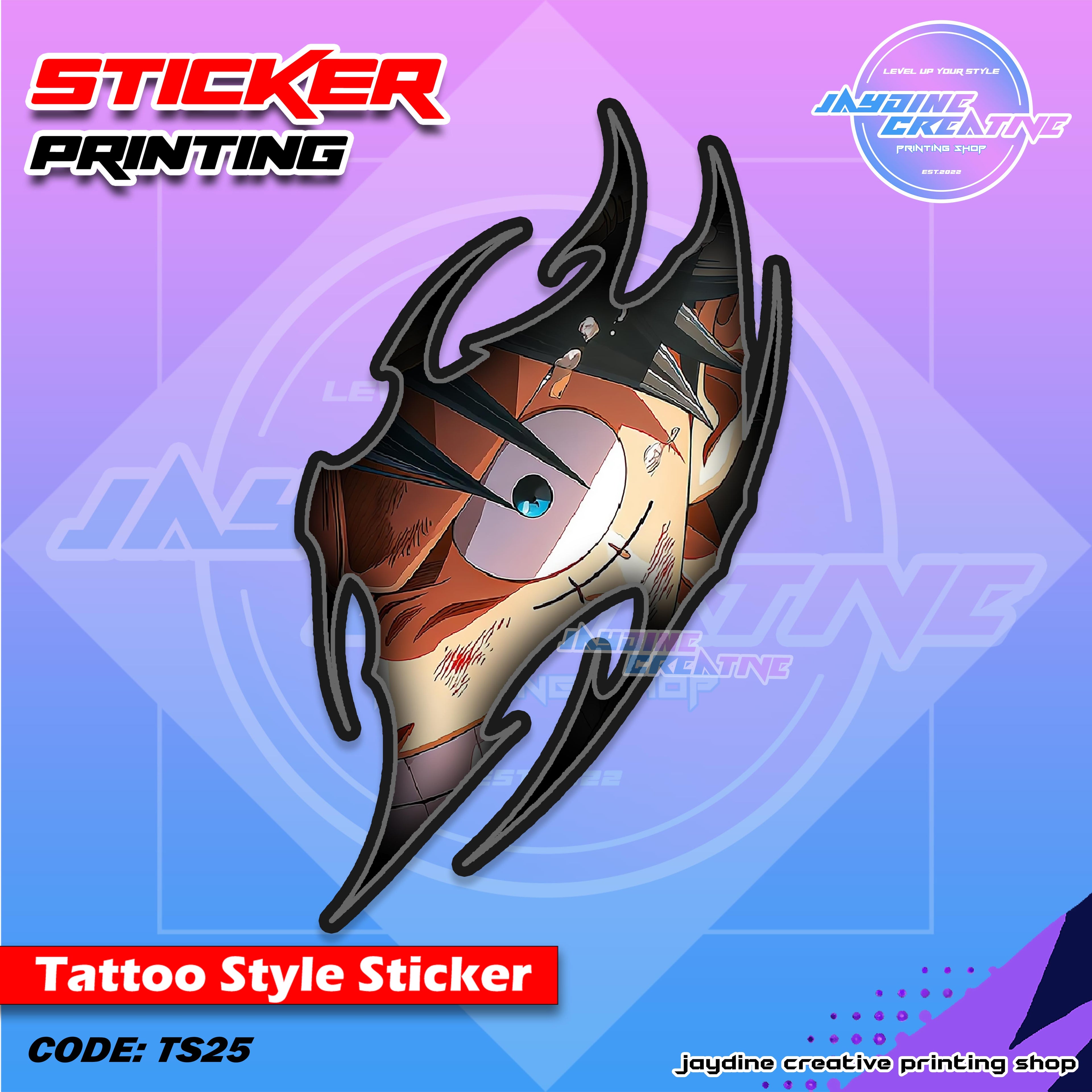 All Anime Inspired Tattoo Style Sticker