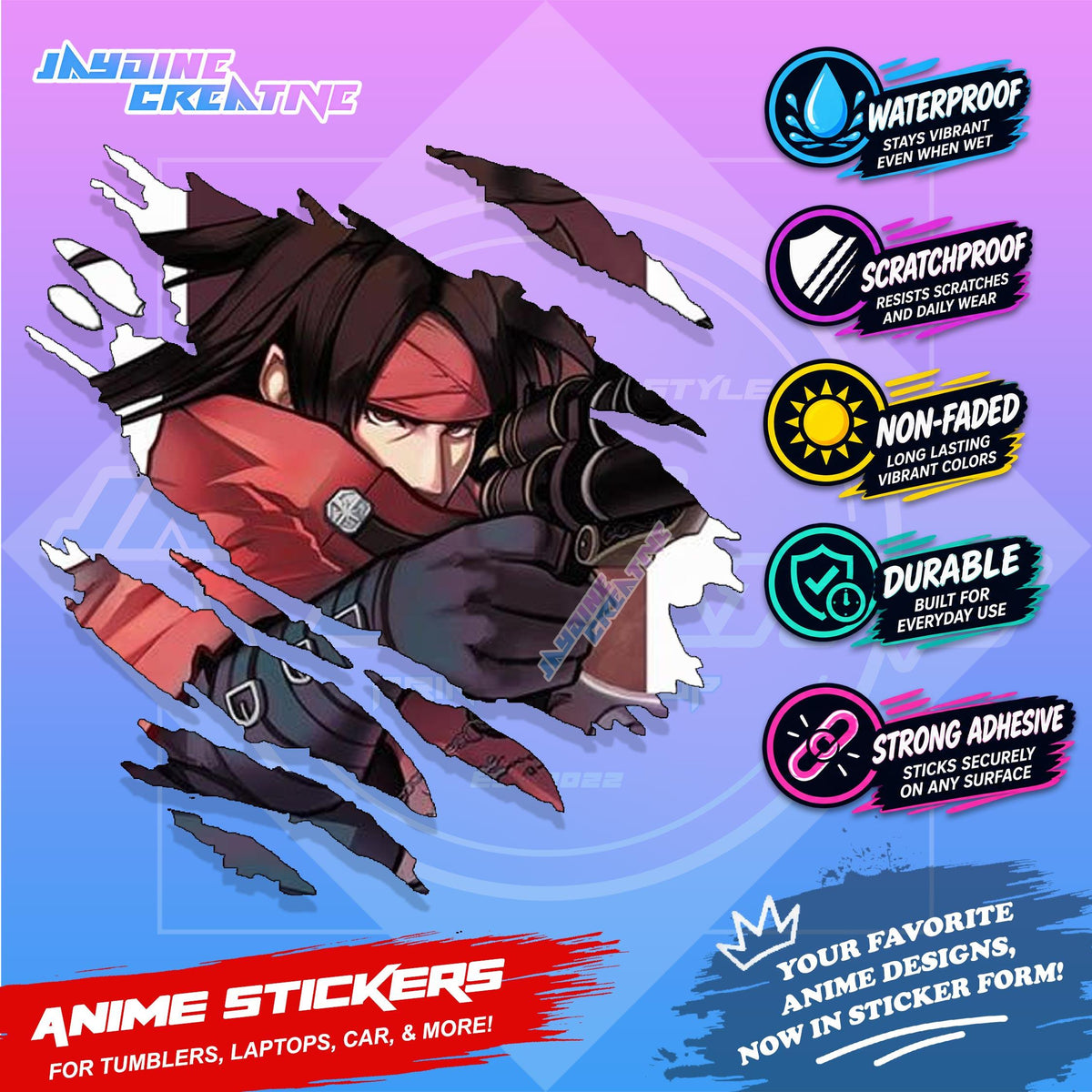 Final Fantasy Inspired Scratch Sticker | Waterproof Vinyl for Helmet, Motorcycle, Laptop & Tumbler