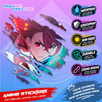 Dandadan Anime Scratch Sticker | Waterproof Vinyl for Helmet, Motorcycle, Car, Laptop & Tumbler