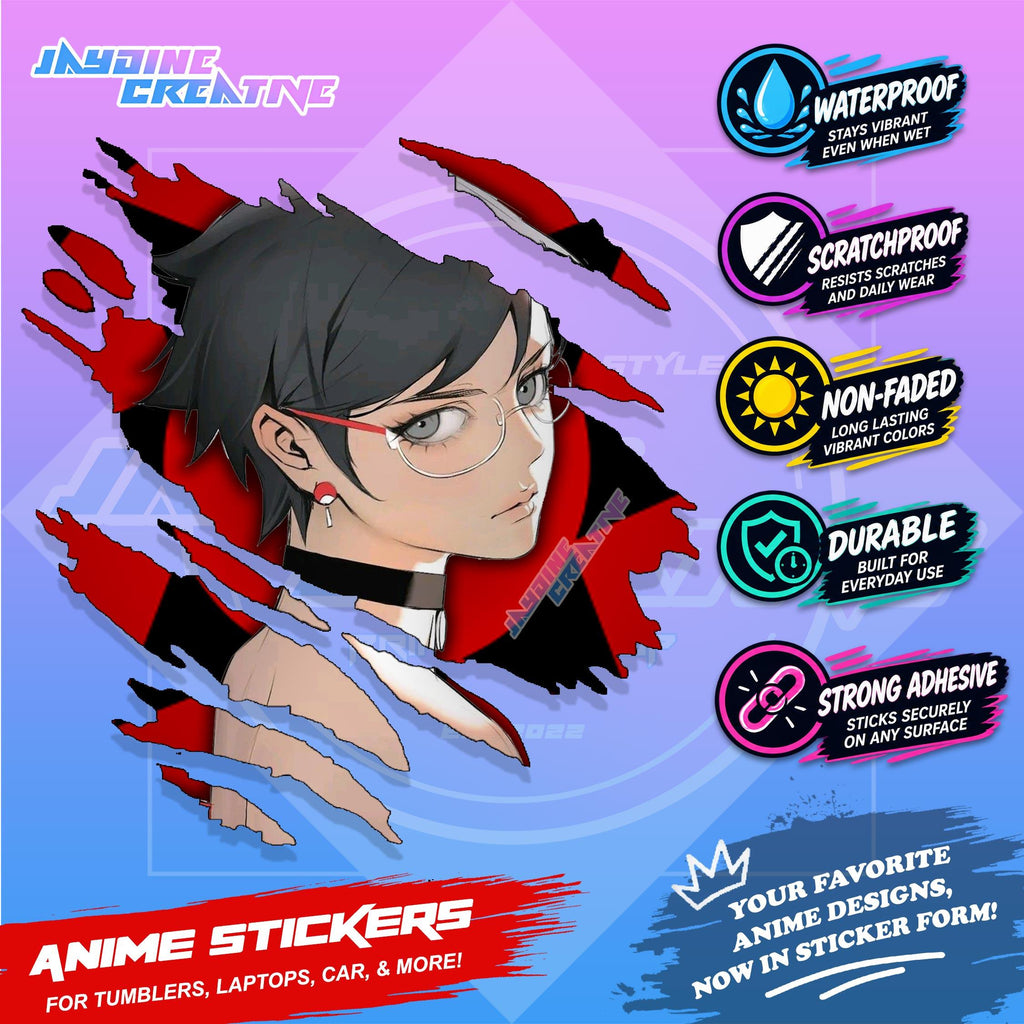 Boruto Anime Inspire Scratch Sticker Waterproof Vinyl for Helmet, Motorcycle, Car, Laptop & Tumbler