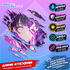 Genshin Impact Inspired Scratch Sticker | Waterproof Vinyl for Helmet, Motorcycle, Laptop & Tumbler