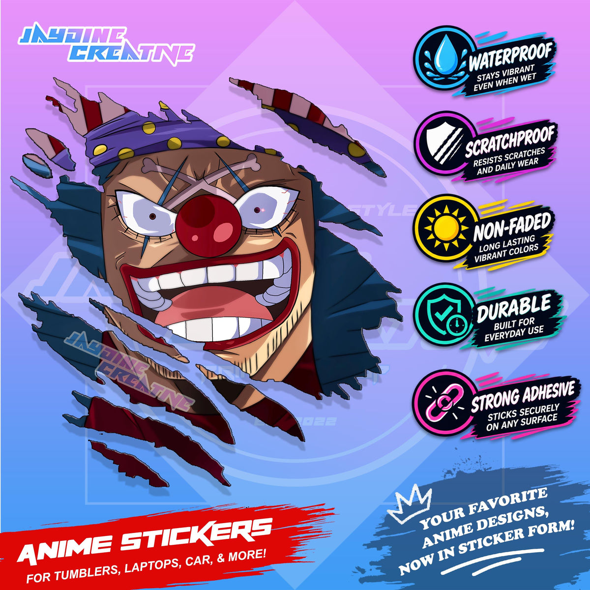 One Piece God Valley Scratch Sticker Waterproof Vinyl for Helmet, Motorcycle, Car, Laptop & Tumbler