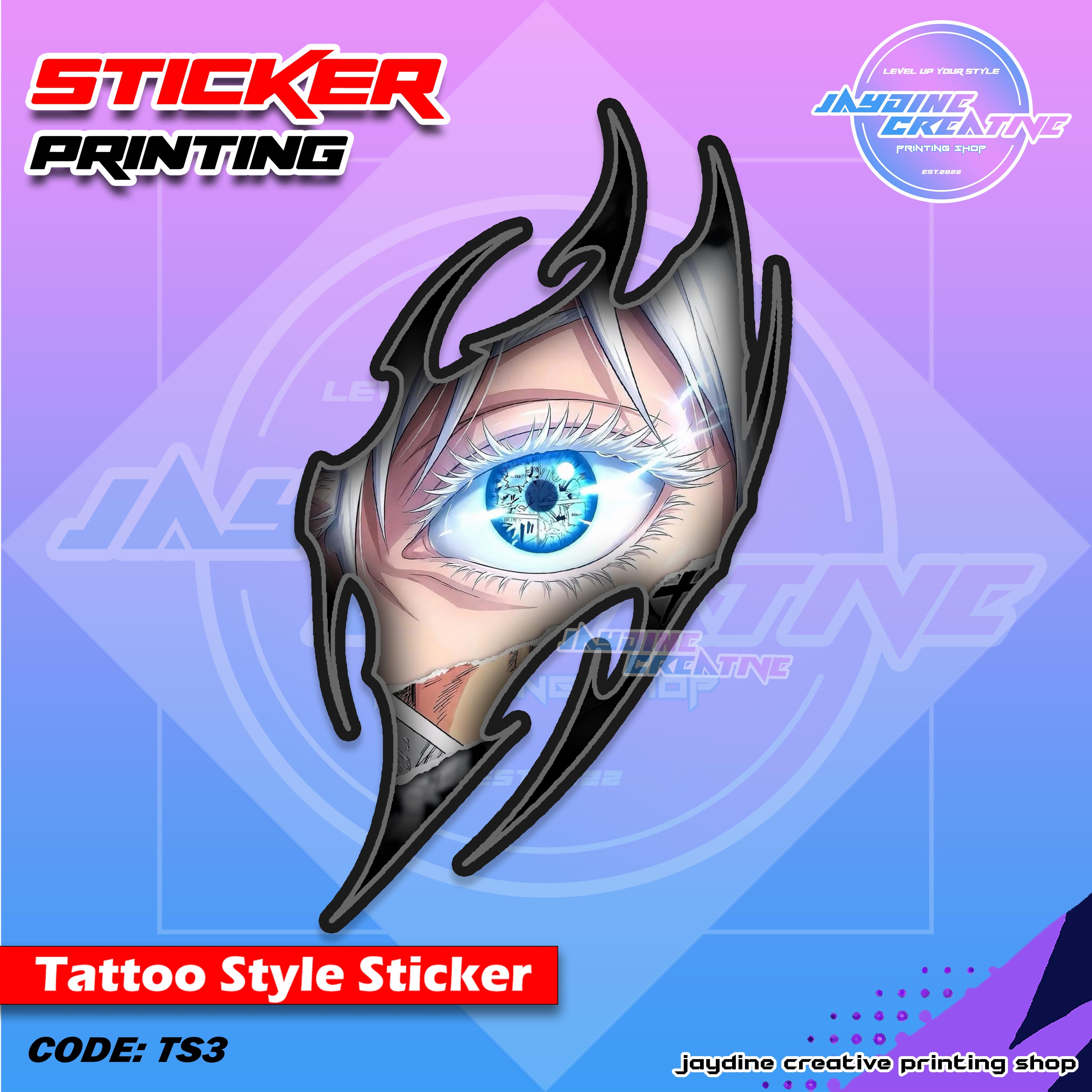 All Anime Inspired Tattoo Style Sticker
