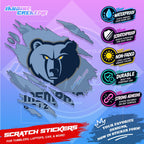 Basketball Team Inspired Scratch Sticker Waterproof Vinyl for Helmet, Motorcycle, Car, Laptop & Tumbler