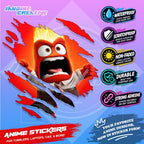 Inside Out Inspired Scratch Sticker Waterproof Vinyl for Helmet, Motorcycle, Laptop & Tumbler