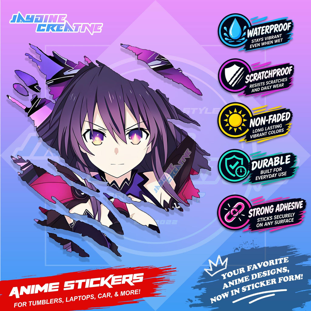 Date A Live Anime Inspired Scratch Sticker | Waterproof Vinyl for Helmet Motorcycle Laptop & Tumbler