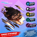 Attack on Titan Anime Inspired Scratch Sticker Waterproof Vinyl for Helmet Motorcycle, Car & Tumbler