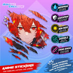 Genshin Impact Inspired Scratch Sticker | Waterproof Vinyl for Helmet, Motorcycle, Laptop & Tumbler