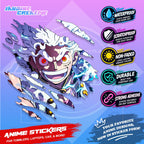New One Piece Anime Inspired Scratch Sticker Waterproof Vinyl for Helmet, Motorcycle, Car & Tumbler