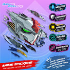 Gundam Inspired Scratch Sticker | Waterproof Vinyl for Helmet, Motorcycle, Car, Laptop & Tumbler
