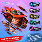 New One Piece Anime Inspired Scratch Sticker Waterproof Vinyl for Helmet, Motorcycle, Car & Tumbler