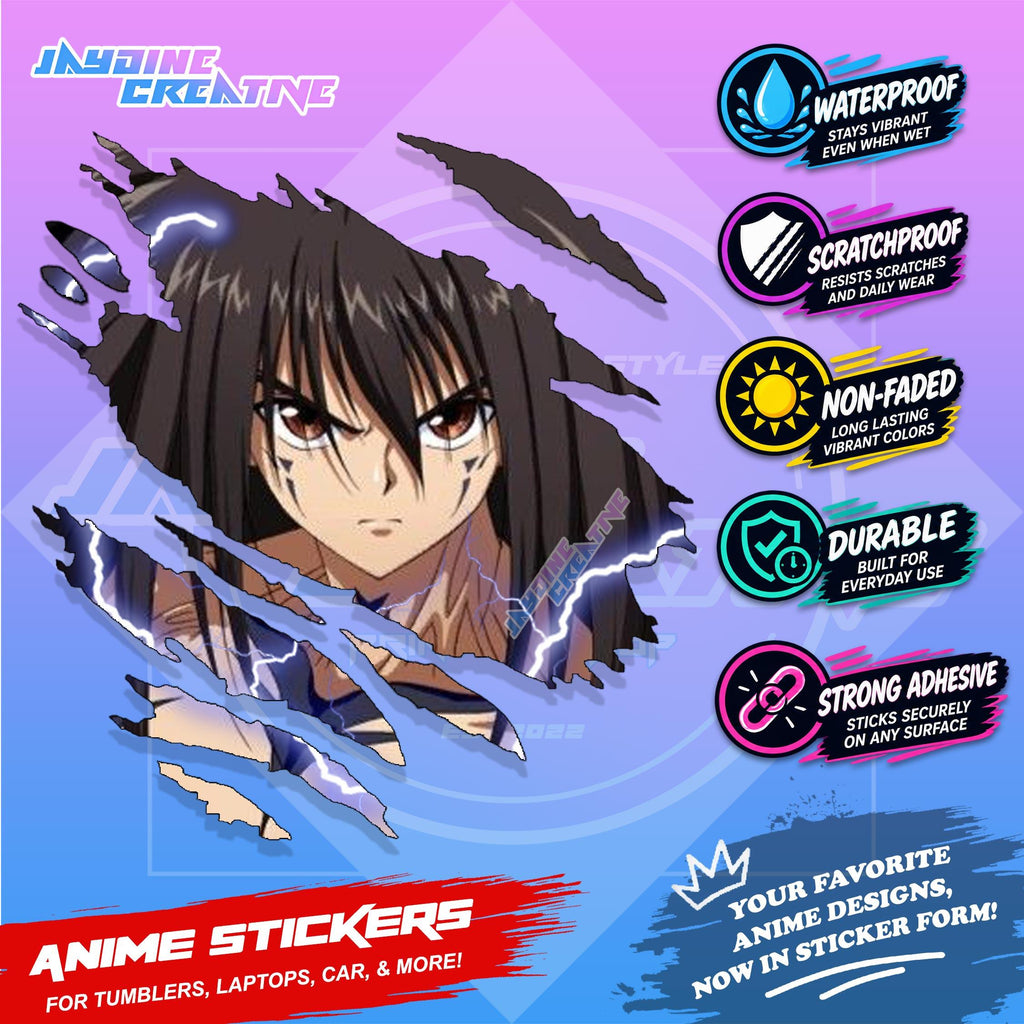Yu yu Hakusho Ghost Fighter Scratch Sticker Waterproof Vinyl for Helmet Motorcycle, Laptop & Tumbler