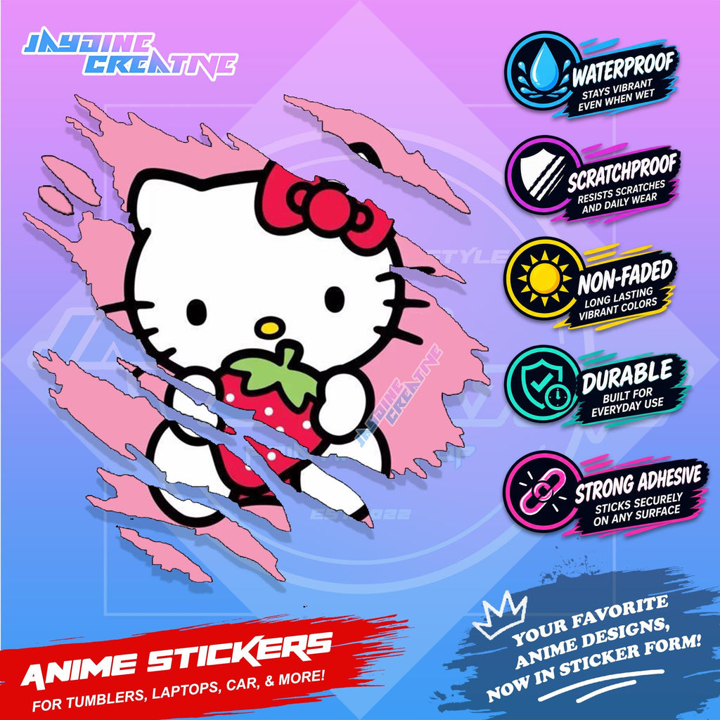Kids Edition Cartoon Inspired Scratch Sticker Waterproof Vinyl for Helmet, Motorcycle, Car & Tumbler