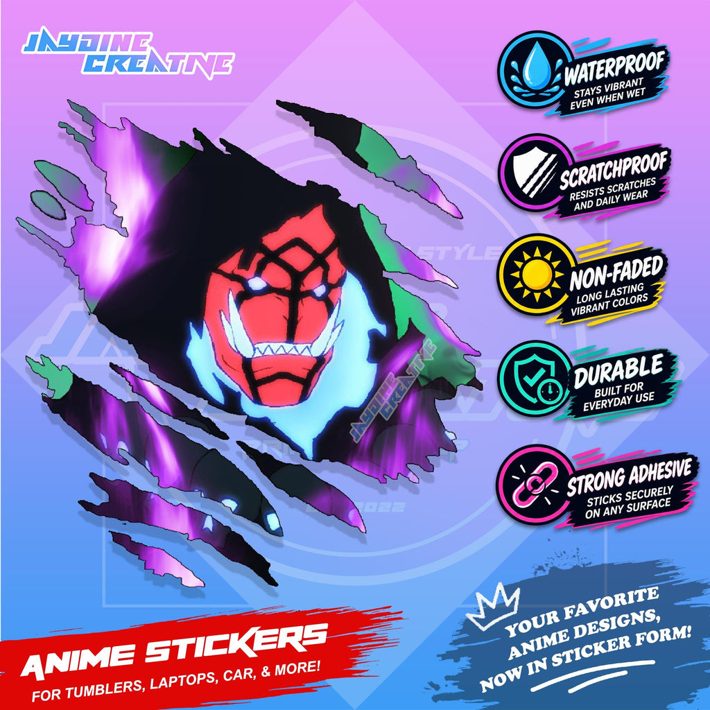 Solo Leveling Inspired Scratch Sticker | Waterproof Vinyl for Helmet, Motorcycle, Car & Tumbler