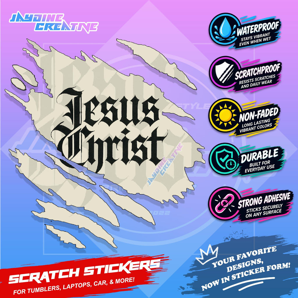 Bible Verse God Jesus Christ Scratch Sticker Waterproof Vinyl for Helmet, Motorcycle, Car & Tumbler