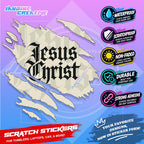 Bible Verse God Jesus Christ Scratch Sticker Waterproof Vinyl for Helmet, Motorcycle, Car & Tumbler