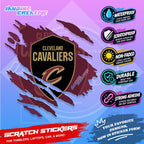 Basketball Team Inspired Scratch Sticker Waterproof Vinyl for Helmet, Motorcycle, Car, Laptop & Tumbler