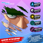 One Piece Anime Inspired Scratch Sticker Waterproof Vinyl for Helmet, Motorcycle, Car, Laptop, Phone & Tumbler