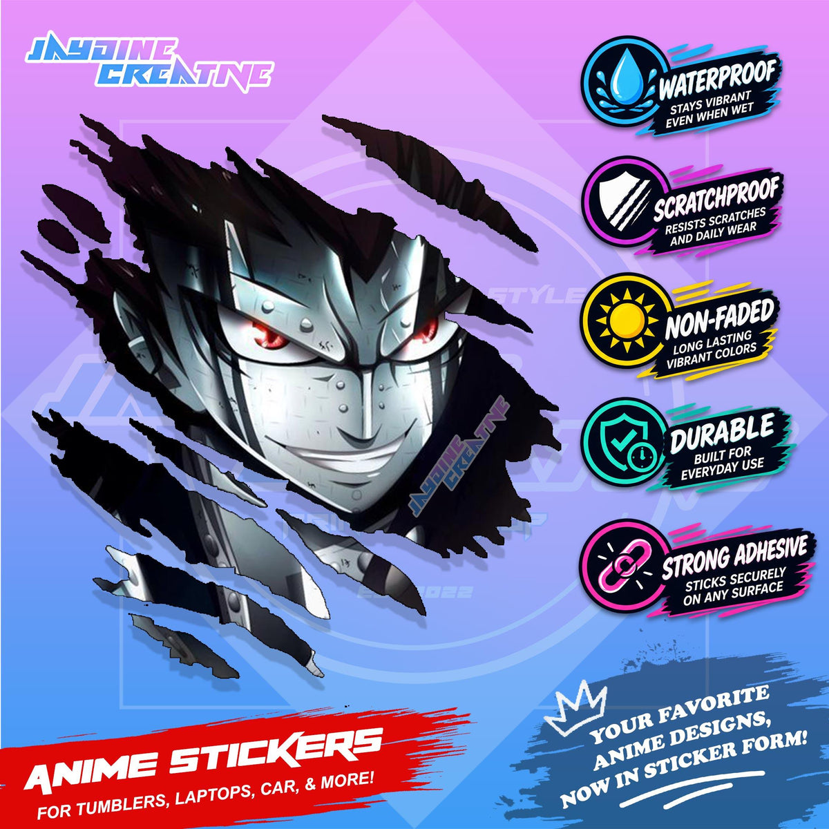 Fairy Tail Anime Inspired Scratch Sticker | Waterproof Vinyl for Helmet, Motorcycle Laptop & Tumbler