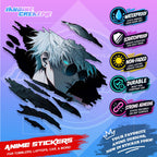 Jujutsu Kaisen Inspired Scratch Sticker | Waterproof Vinyl for Helmet, Motorcycle, Car & Tumbler