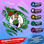 Basketball Team Inspired Scratch Sticker Waterproof Vinyl for Helmet, Motorcycle, Car, Laptop & Tumbler