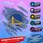 Basketball Team Inspired Scratch Sticker Waterproof Vinyl for Helmet, Motorcycle, Car, Laptop & Tumbler