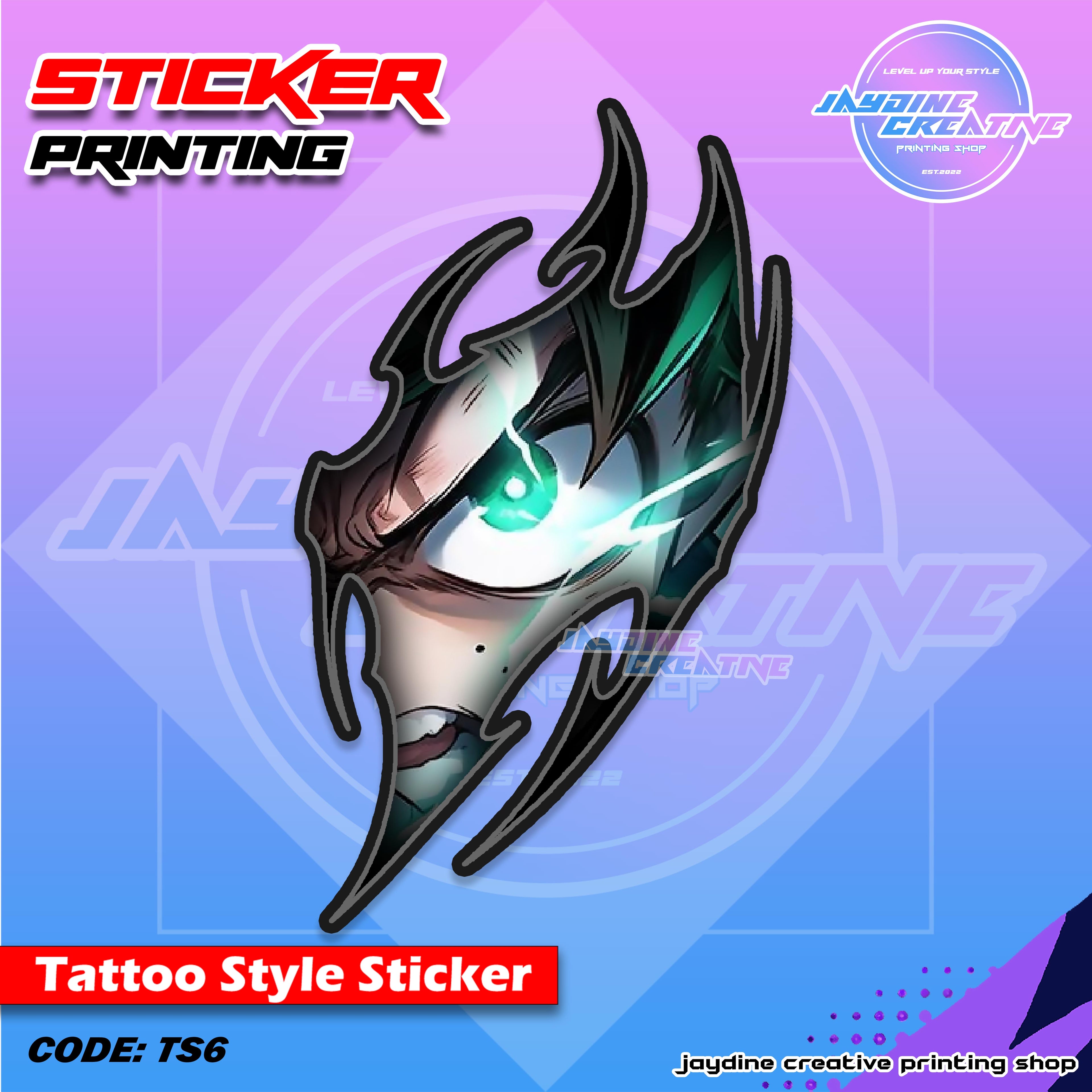 All Anime Inspired Tattoo Style Sticker