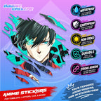 Blue lock Anime Scratch Sticker | Waterproof Vinyl for Helmet, Motorcycle, Car, Laptop & Tumbler