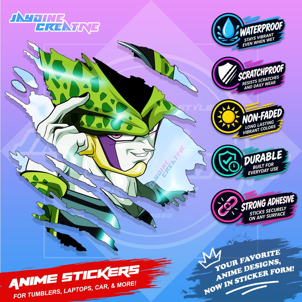 Dragonball Anime Inspired Scratch Sticker Waterproof Vinyl for Helmet, Motorcycle, Car & Tumbler