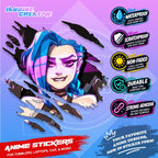 Arcane League of Legends Scratch Design Sticker | Waterproof Vinyl for Helmet, Motorcycle & Tumbler