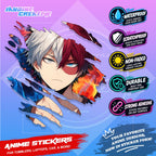 My Hero Academia Anime Inspired Scratch Sticker Waterproof Vinyl for Helmet, Car, Laptop & Tumbler