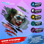Joker Inspired Scratch Sticker Waterproof Vinyl for Helmet Motorcycle, Car & Tumbler
