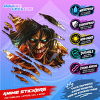Attack on Titan Anime Inspired Scratch Sticker Waterproof Vinyl for Helmet Motorcycle, Car & Tumbler