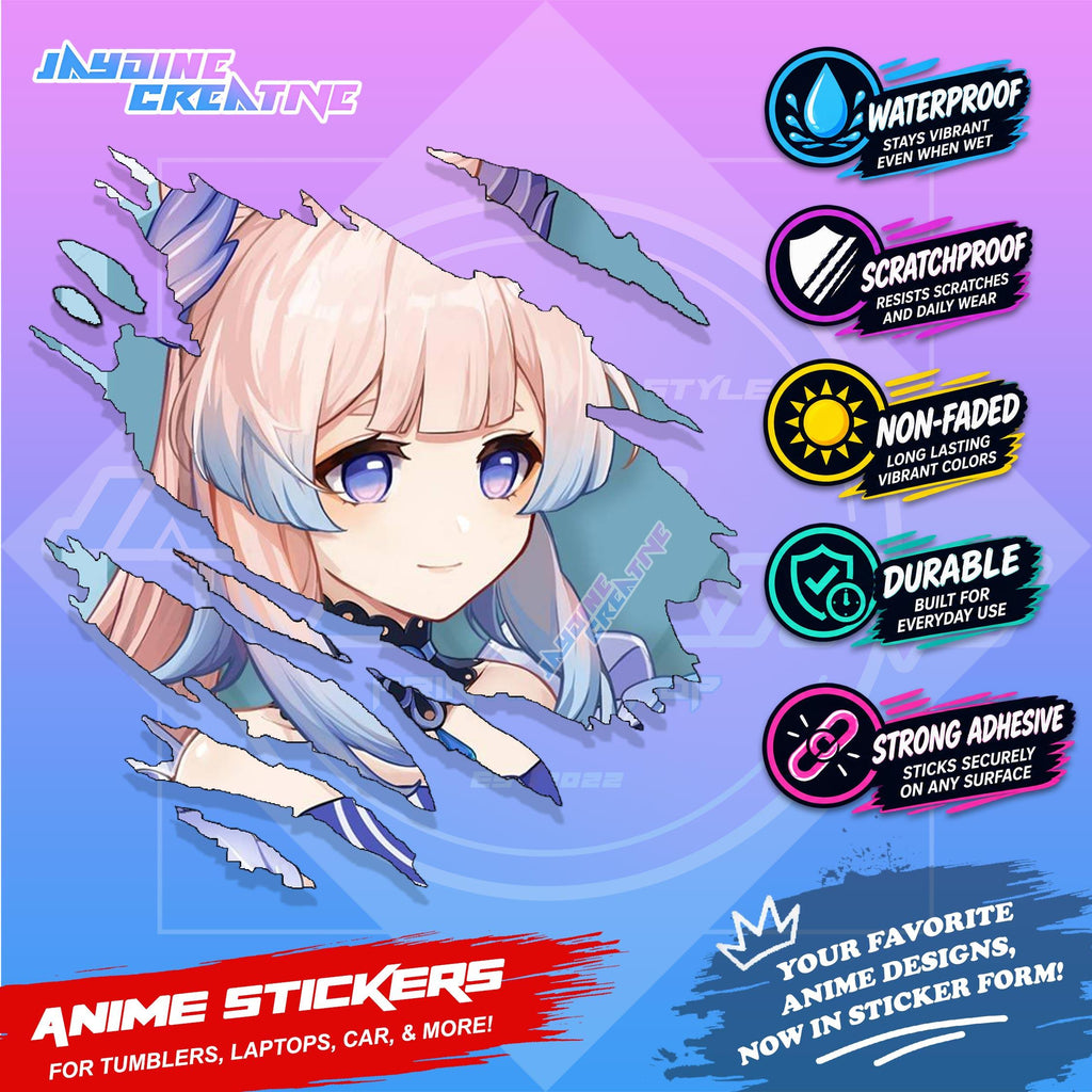 Genshin Inazuma Inspired Scratch Sticker Waterproof Vinyl for Helmet, Motorcycle, Car & Tumbler