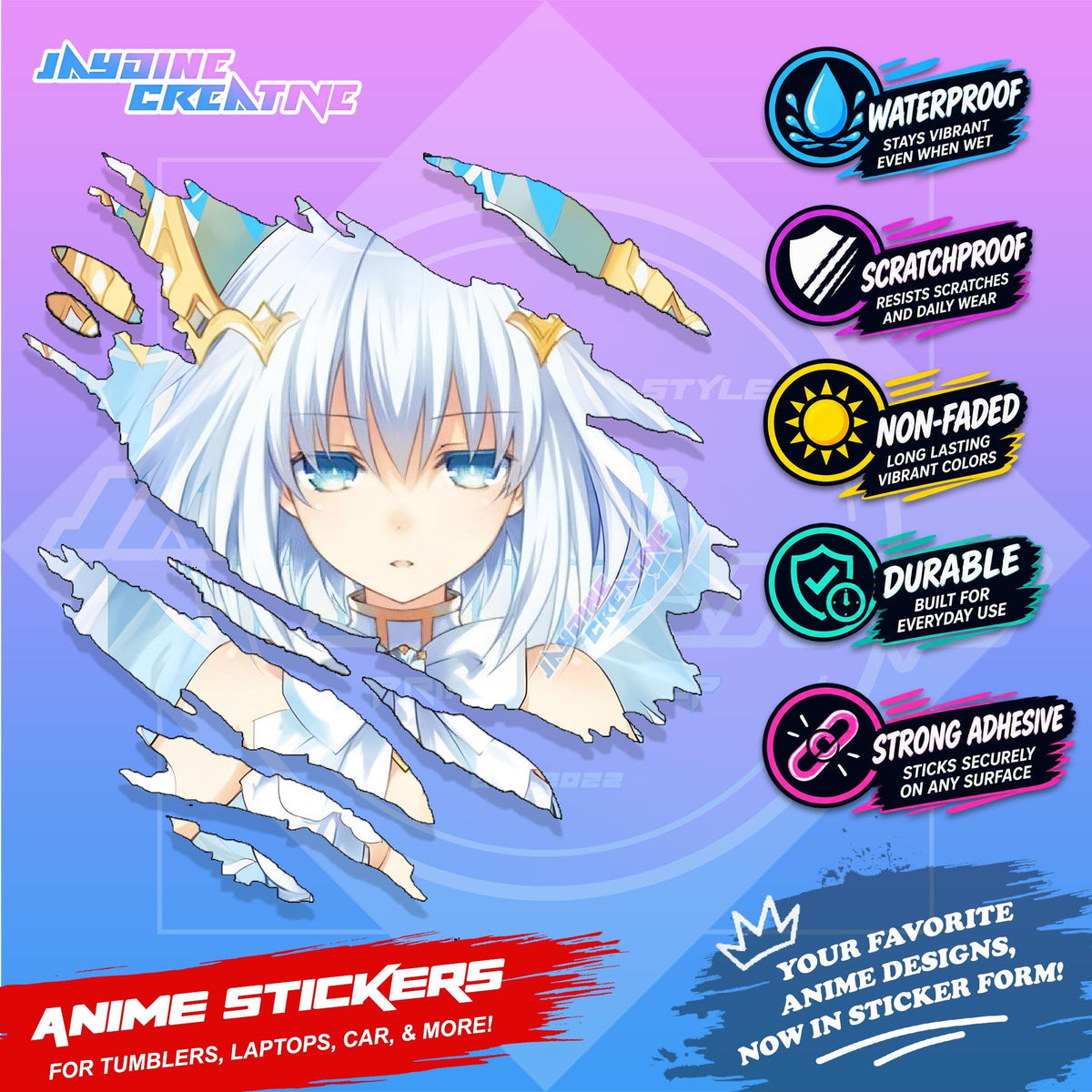 Date A Live Anime Inspired Scratch Sticker | Waterproof Vinyl for Helmet Motorcycle Laptop & Tumbler