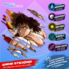 Baki Inspired Scratch Sticker | Waterproof Vinyl for Helmet, Motorcycle, Car, Laptops & Tumblers